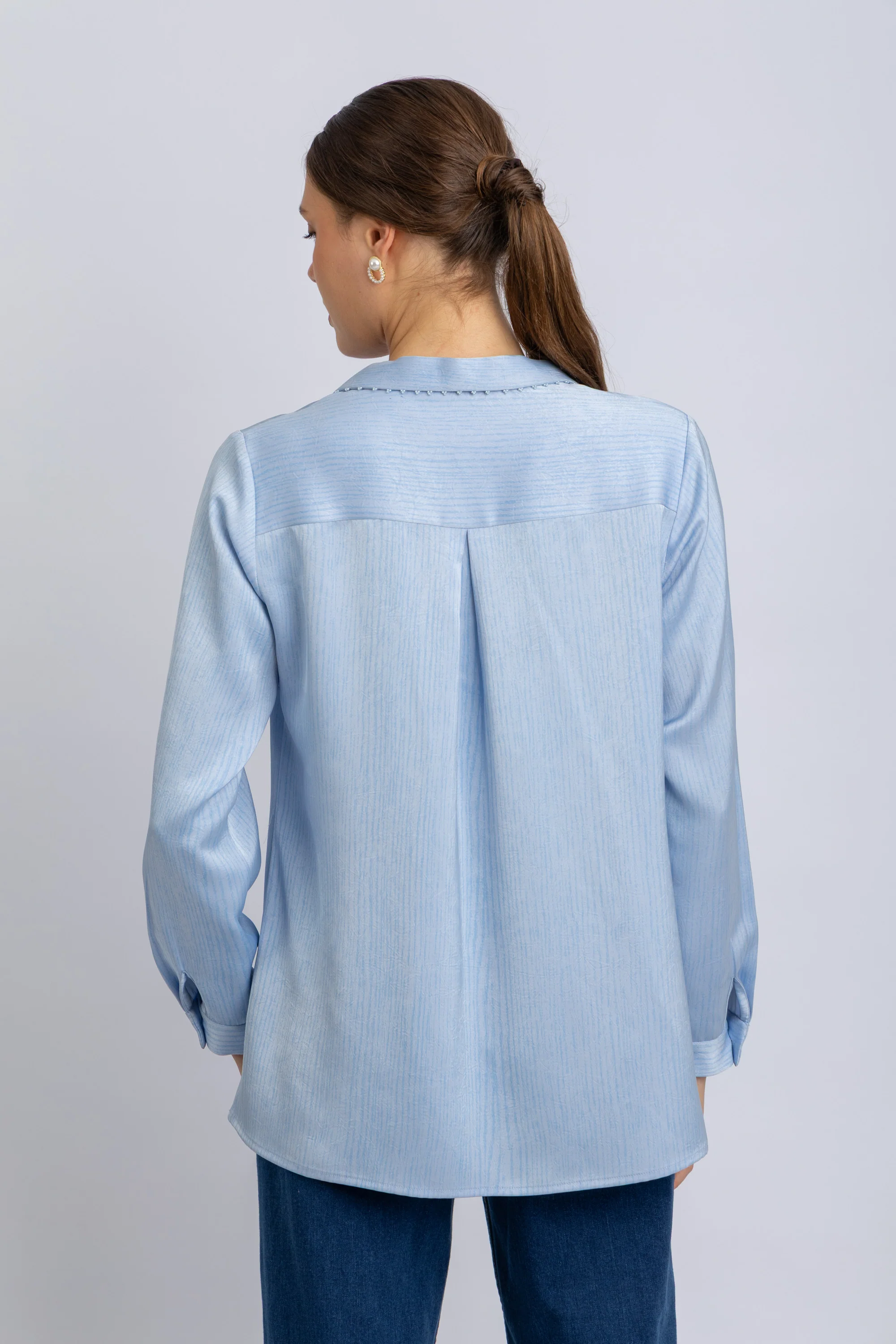 striped satin shirt - Image 3