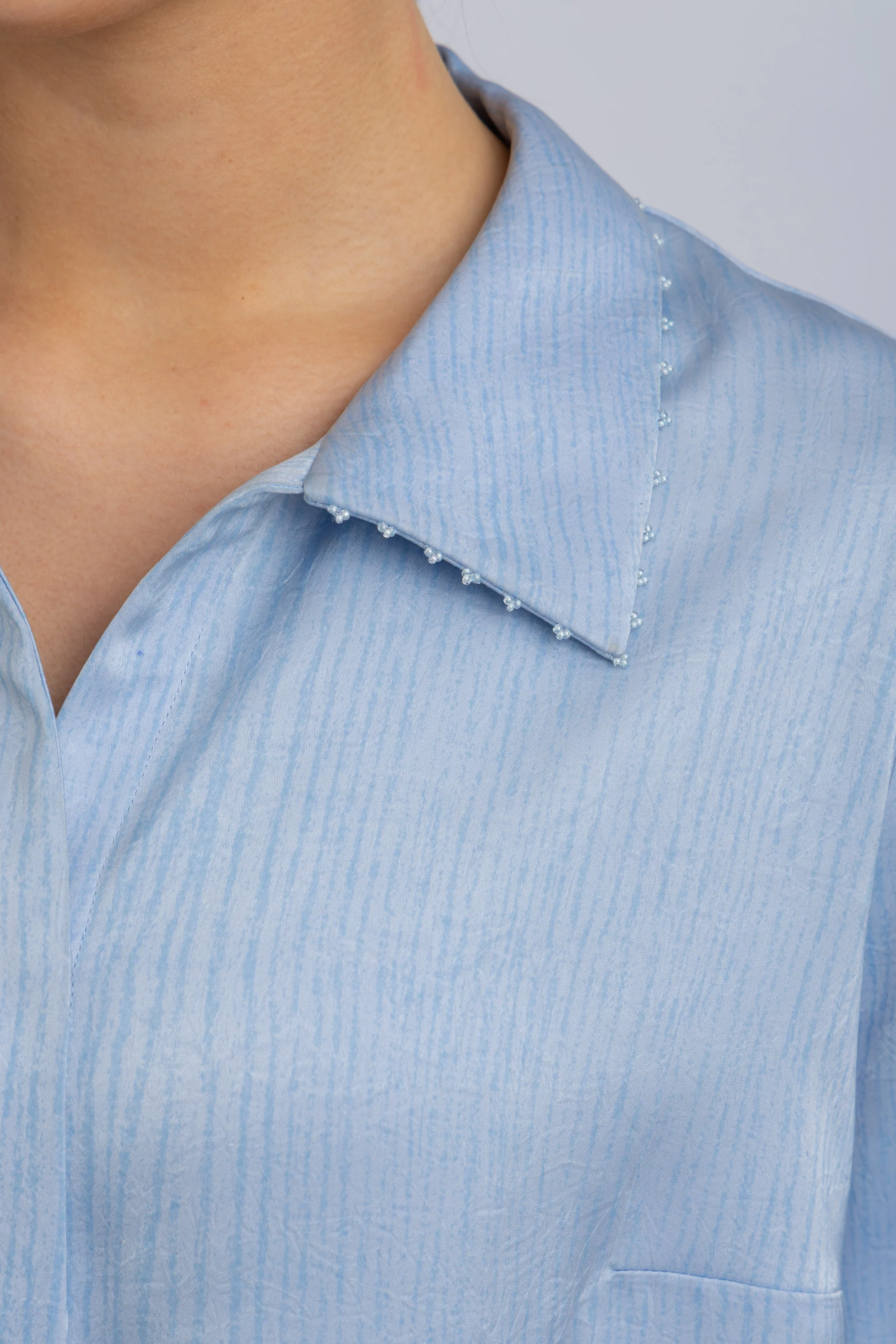 striped satin shirt - Image 4