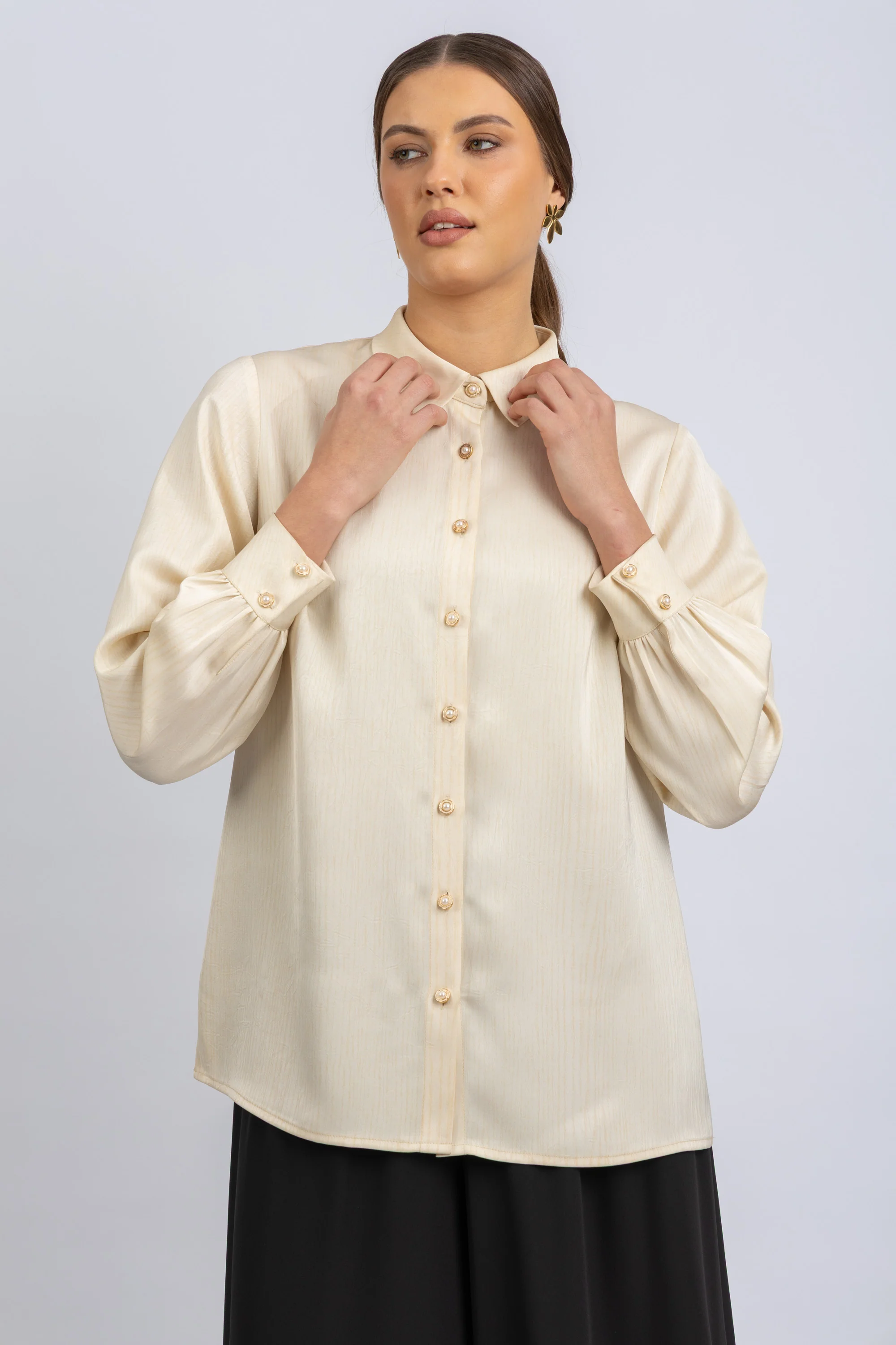 striped satin shirt - Image 2