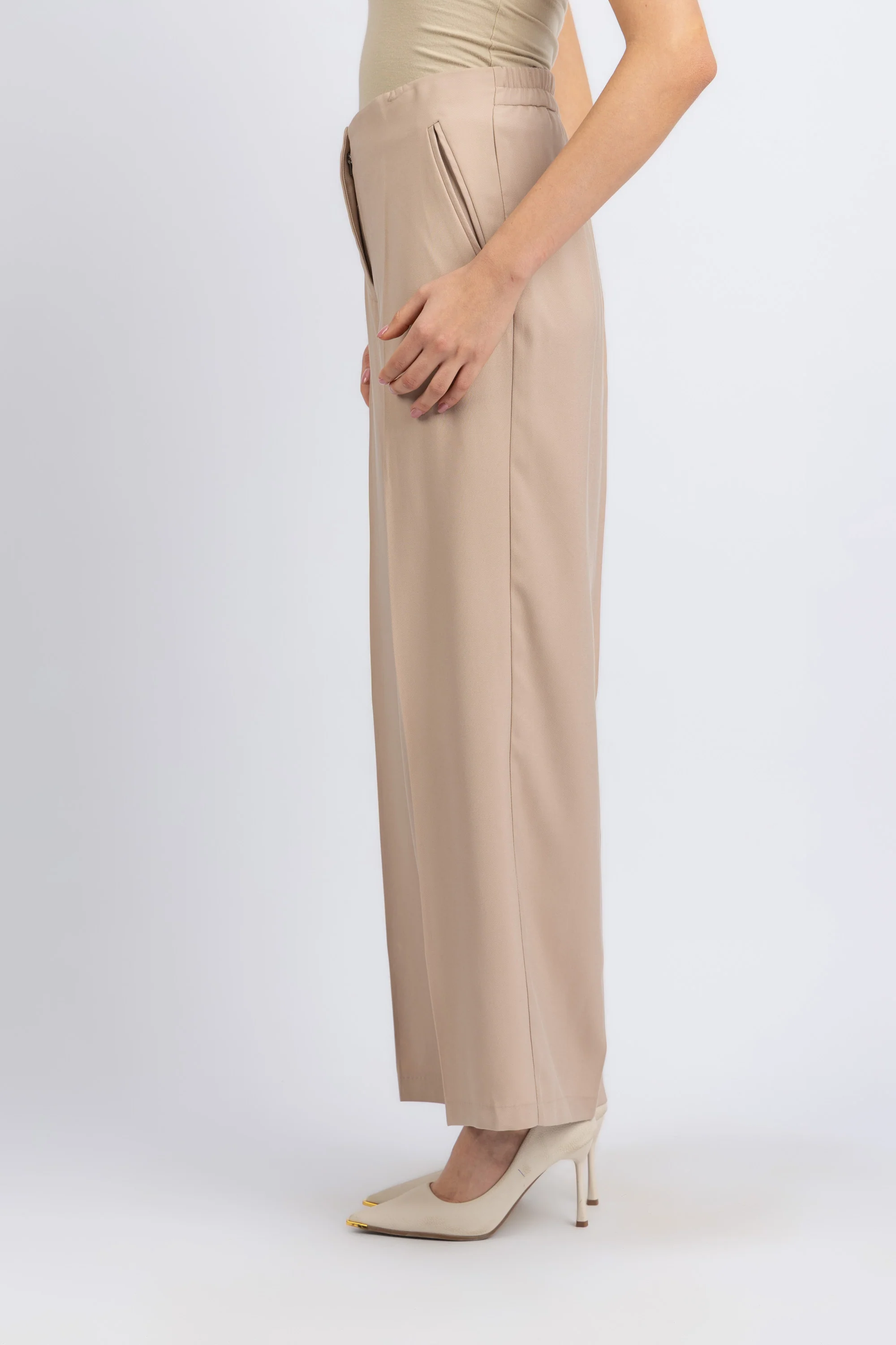 wide cut viscose woven pants - Image 2