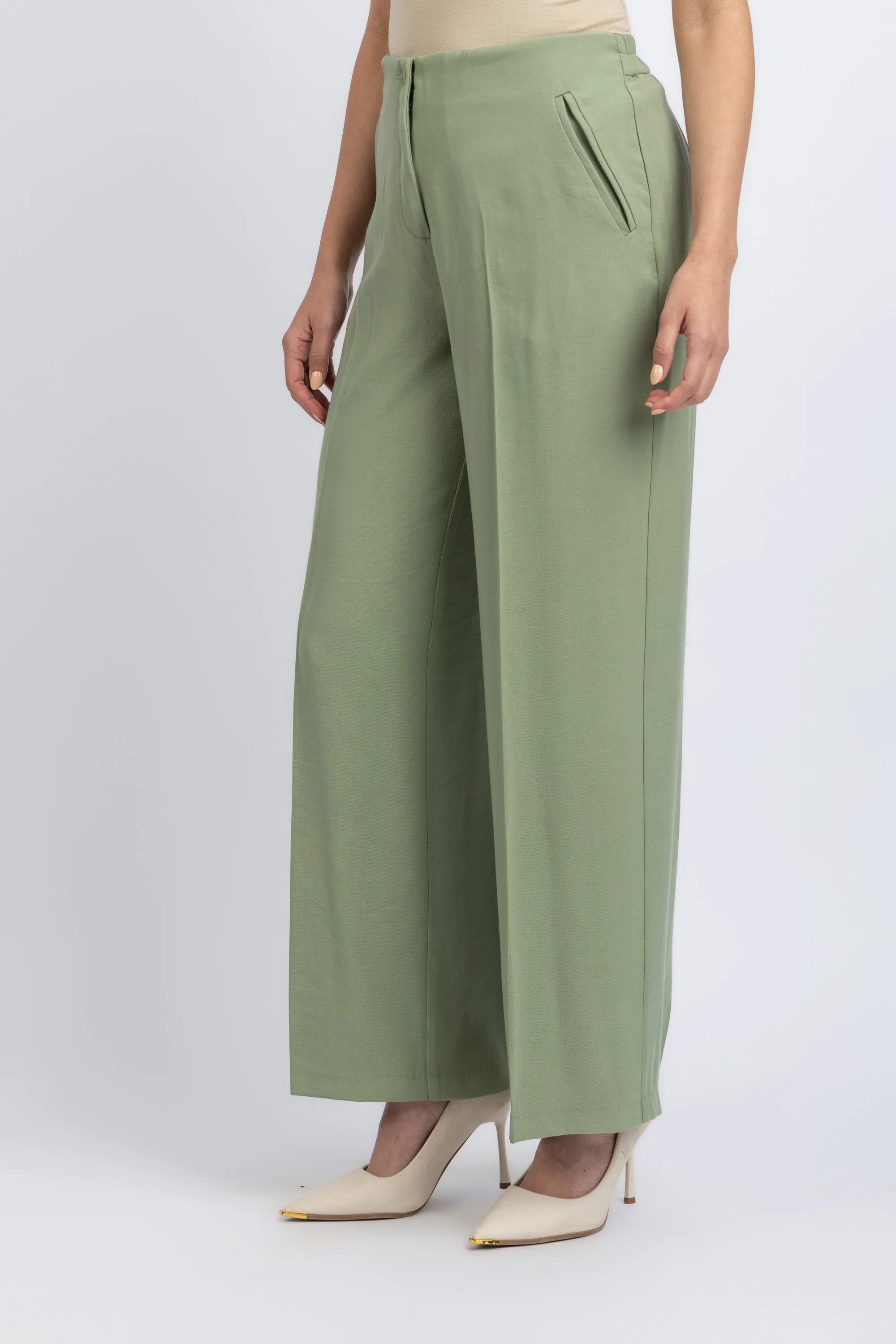 wide cut viscose woven pants - Image 3